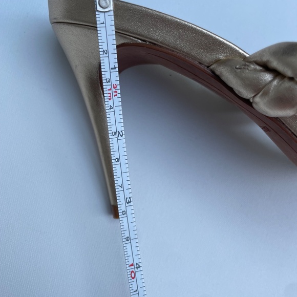 BCBG MAX AZRIA Bella Braided Gold Leather Sandals - Picture 3 of 8